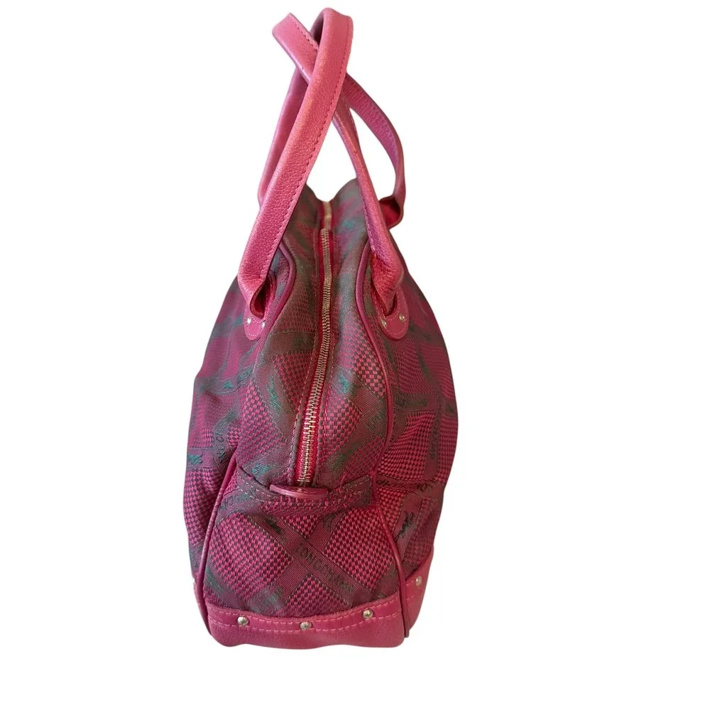 Longchamp Pink Monogram Canvas and Leather Bowler Satchel Bag – Vintage Y2K