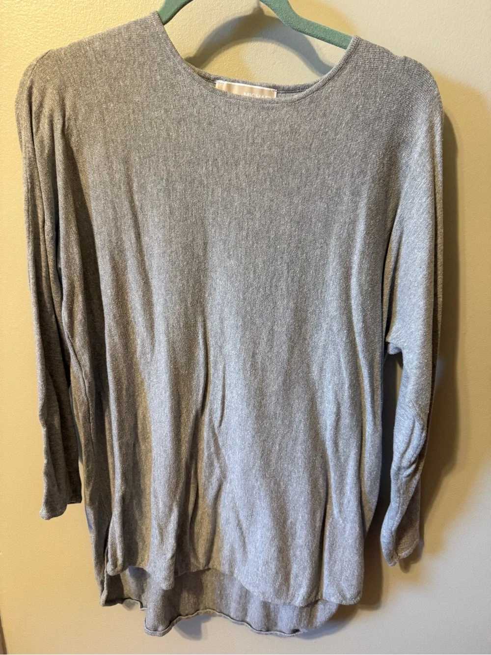 Michael Kors Gray Long Sleeve Lightweight Top