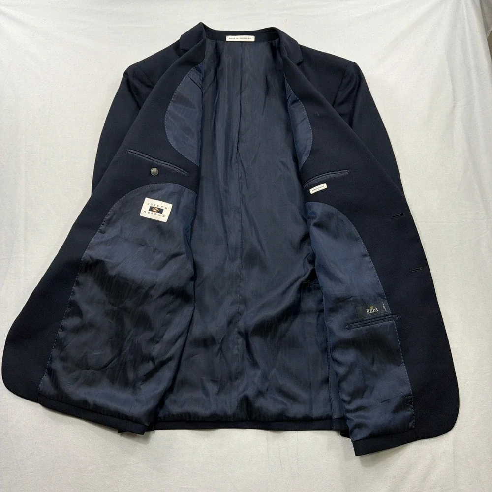 Joseph Abboud Blazer Reda Wool Executive Fit Navy Blue Men 46 Long