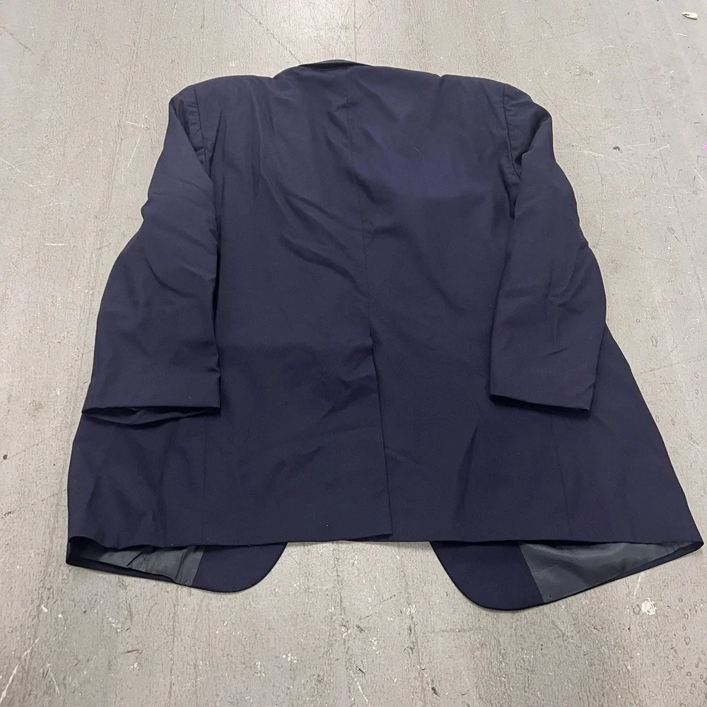 Burberrys Navy Blue 100% Wool Blazer Gold Crest Buttons 2 Button Jacket‎ 44R–46R