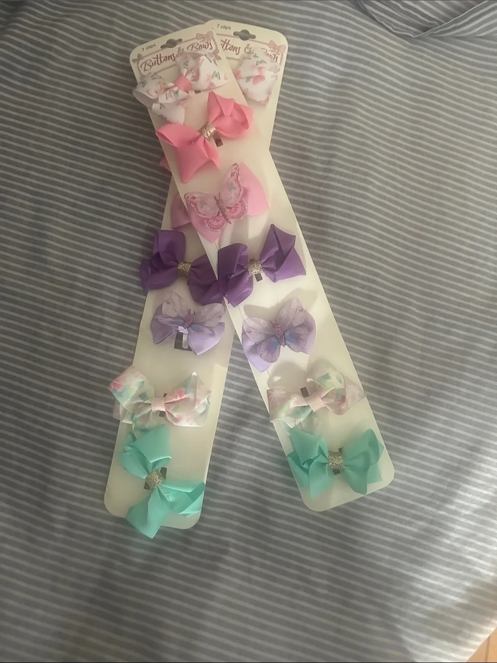 Kids Pastel Hair Bow Set - Pink, Purple & Teal