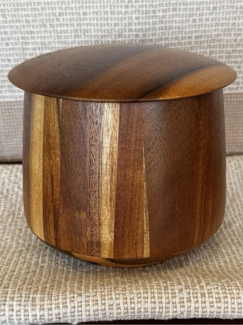 Wooden Coffee Storage Jar Container With Lid 5” Acacia Airtight Canister Wood