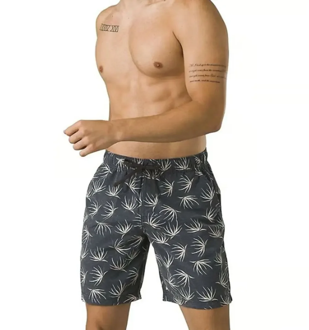 PRANA Men's Metric Swim Shorts XXL Black Bloom Print 8