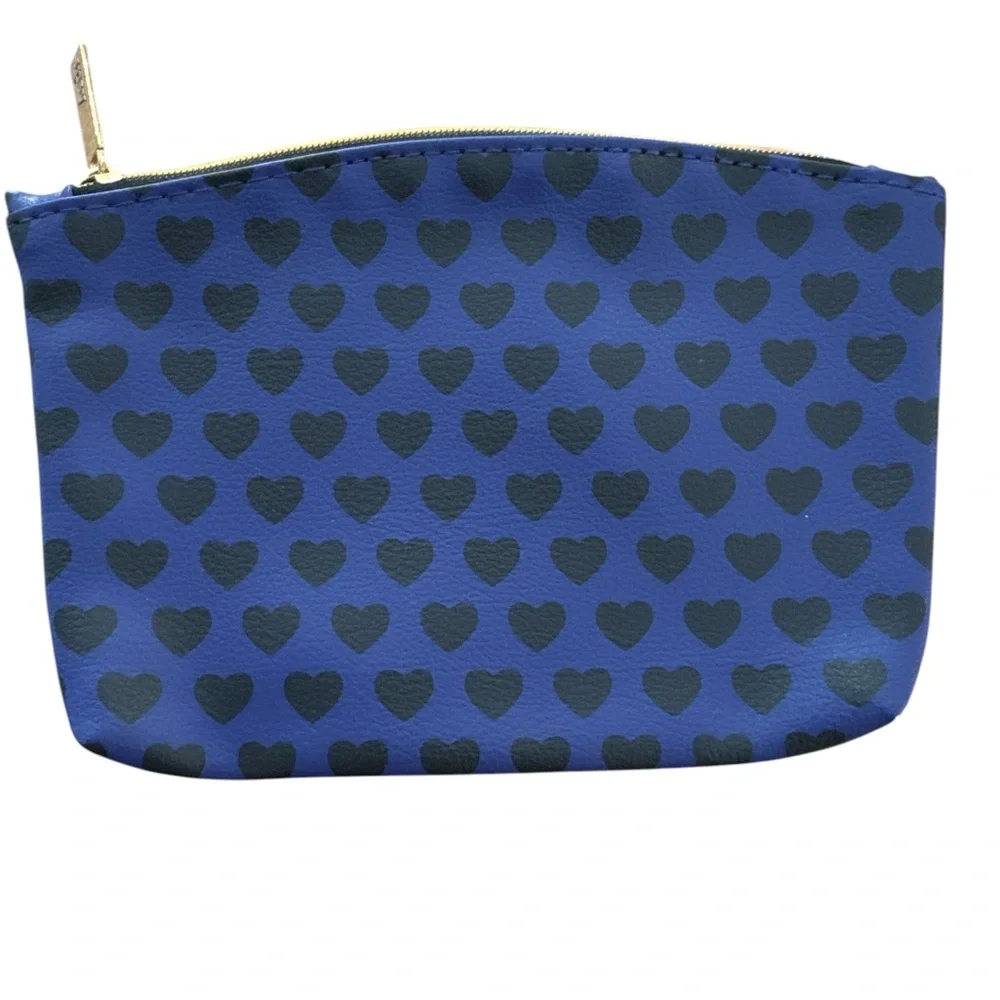 Ipsy‎ Glam Bag Purple Black Heart Pattern Women's Makeup Essentials Pouch
