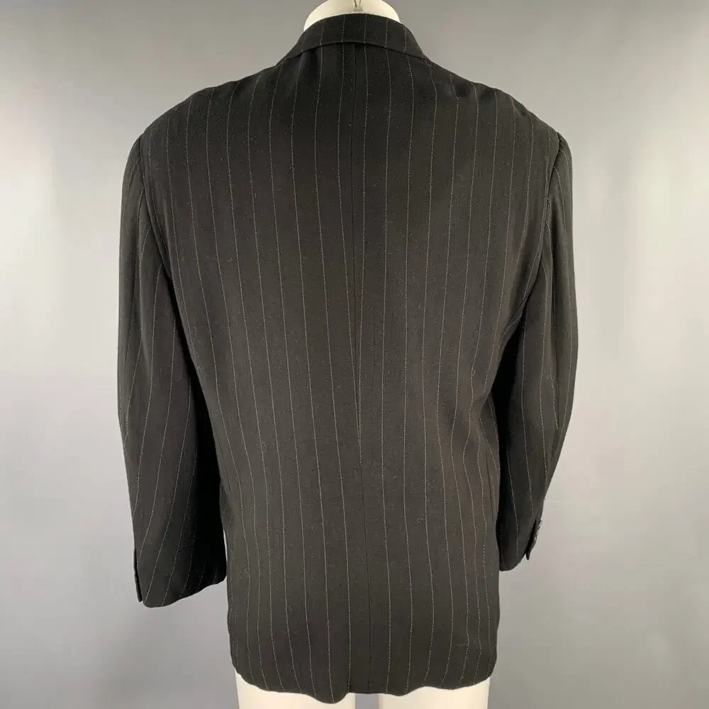 COMME des GARCONS HOMME PLUS Size S Black White Chalkstripe Sport Coat