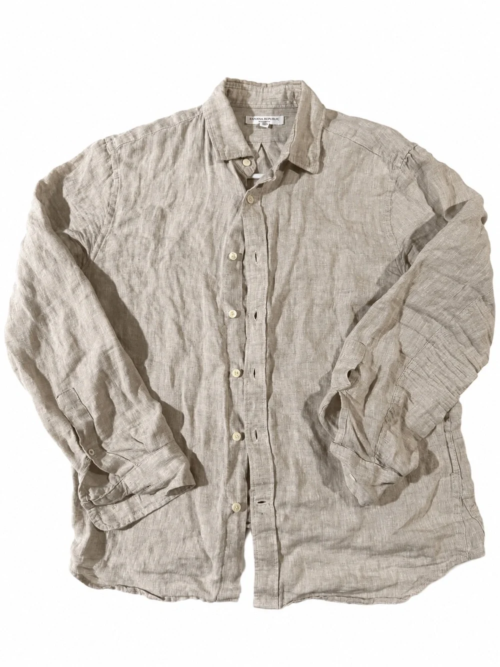 Banana Republic Men's Lightweight Linen Shirt Jacket - Stone Beige