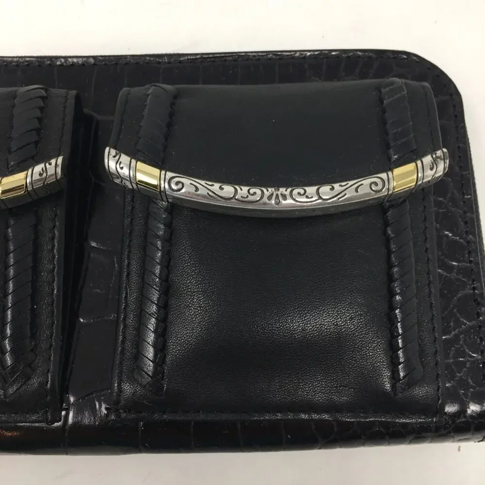 Brighton NWT Venezia Black Leather Zip Wallet