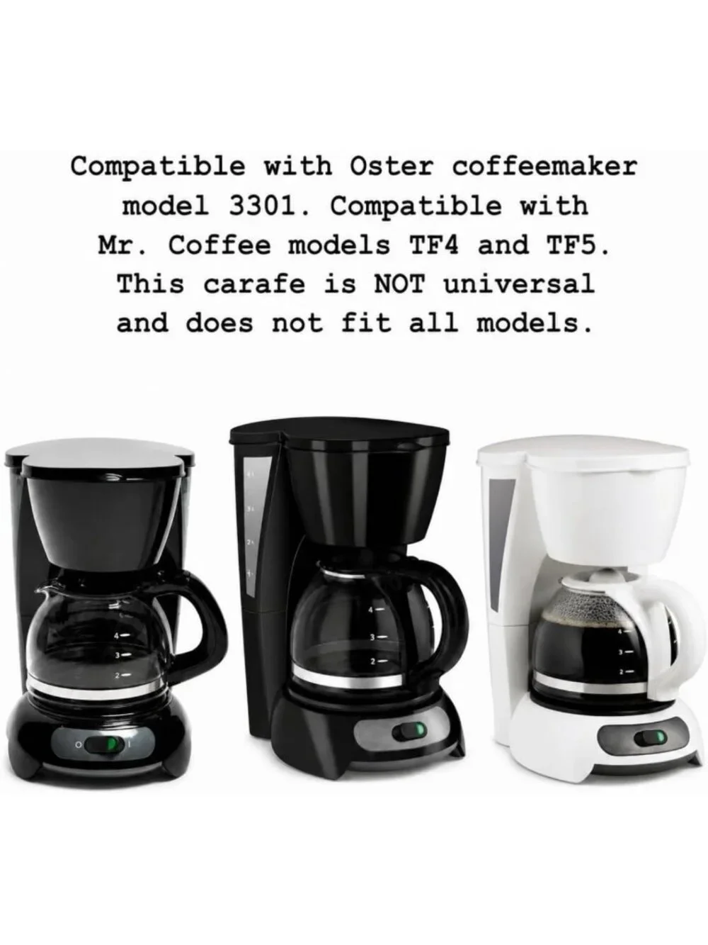 4-Cup Glass Coffeemaker Carafe Compatible with Oster & Mr. Coffee Models, 10.8cm