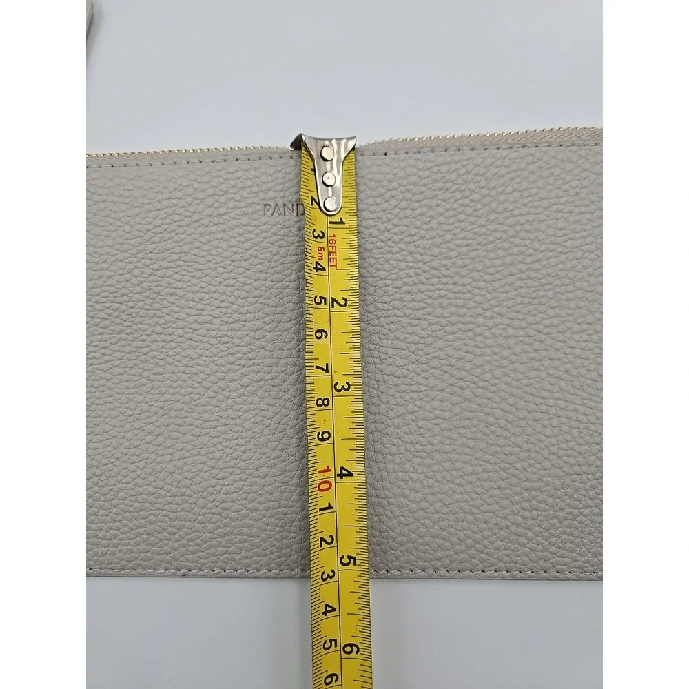 Pandora Grey Leather Zip Pouch Wristlet‎