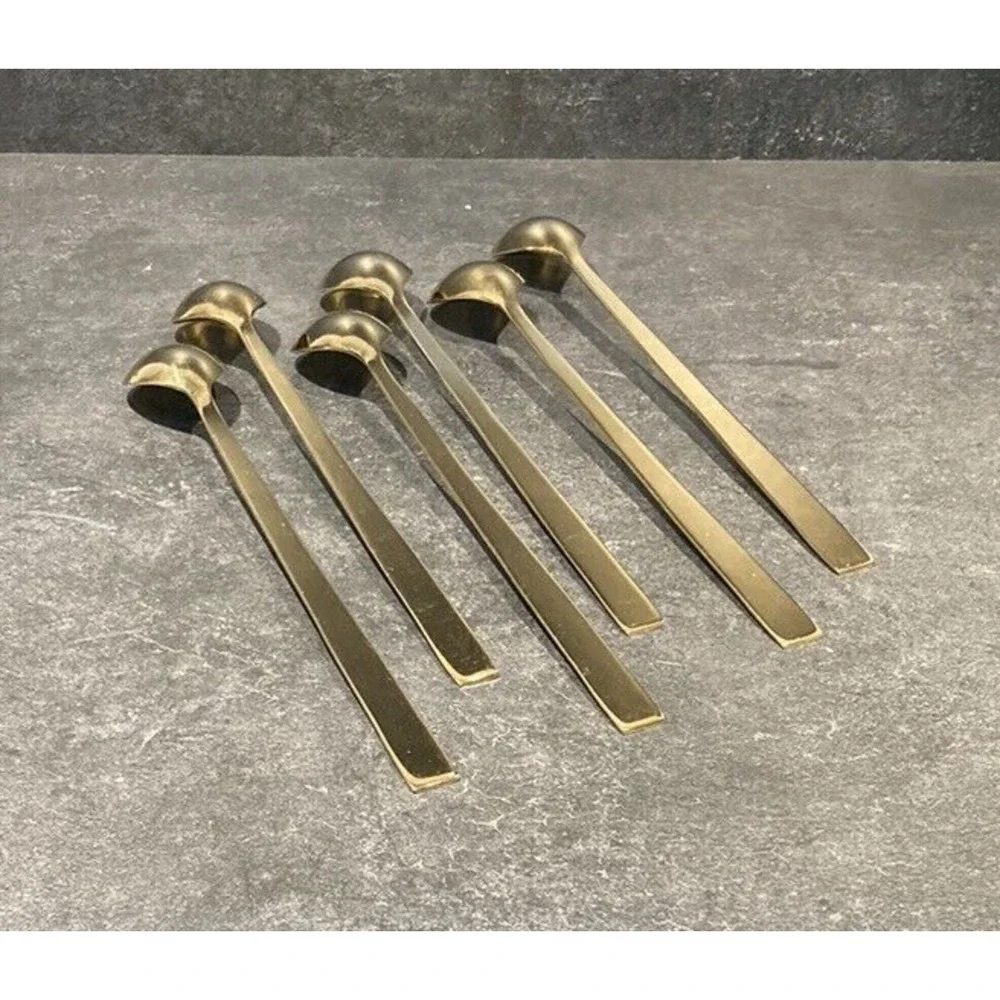 6 Nescafe Taster's Choice 24K Gold Plated Measuring Stir Spoon 9