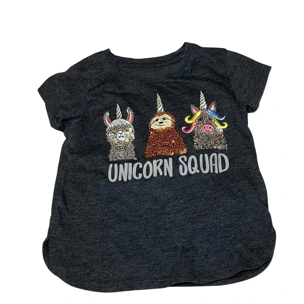 Girls 4-5TMember's Mark Unicorn Squad Sequin Tee and Garanimals Pink Skort Set