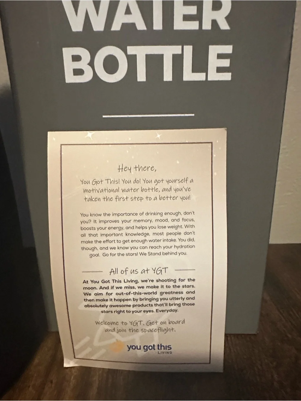 Motivational One-Gallon Water Bottle - Black NEW