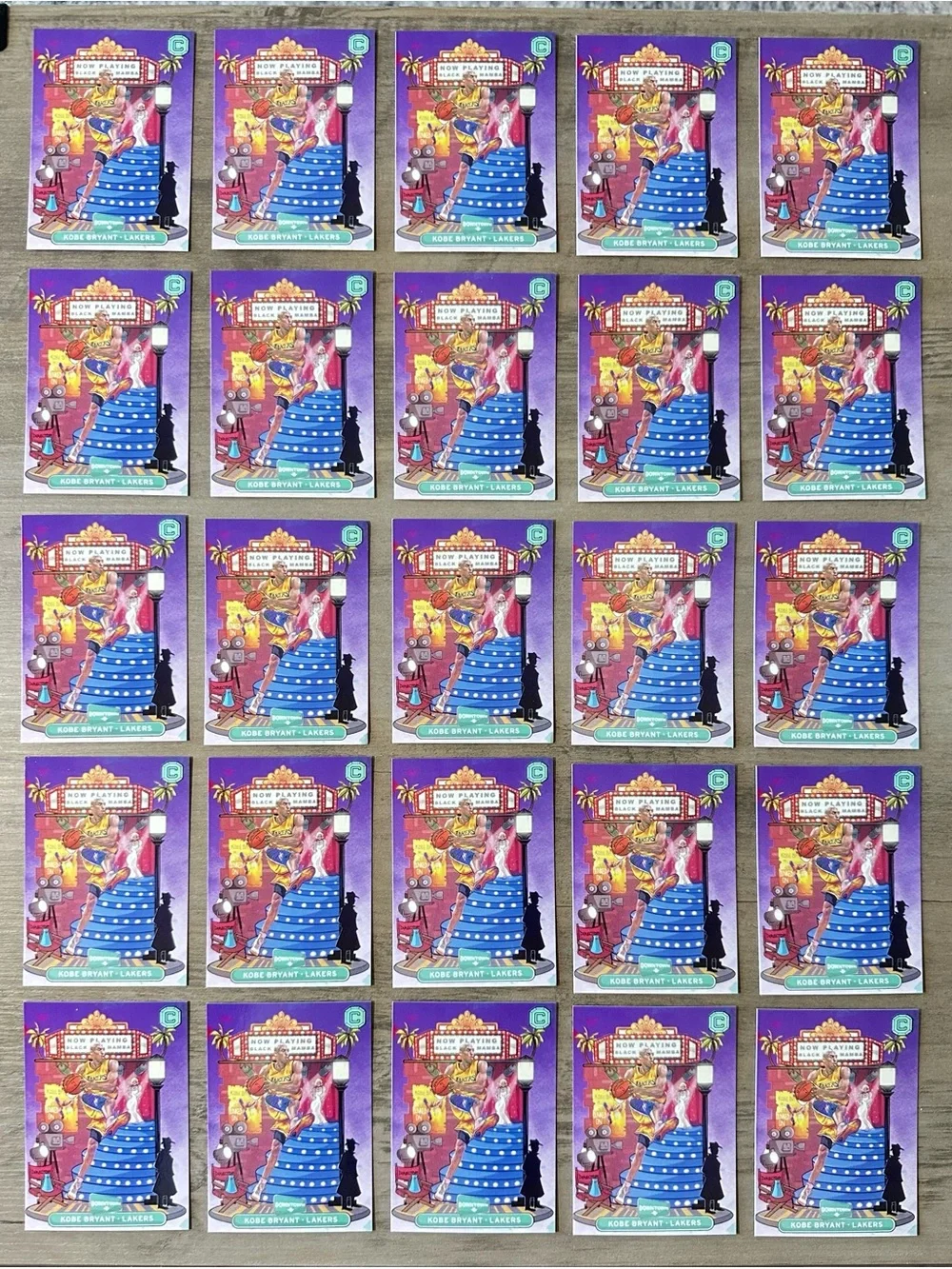 Kobe Bryant Lot of (25) 2018/19 Panini Downtown #20 Novelty Basketball Cards.