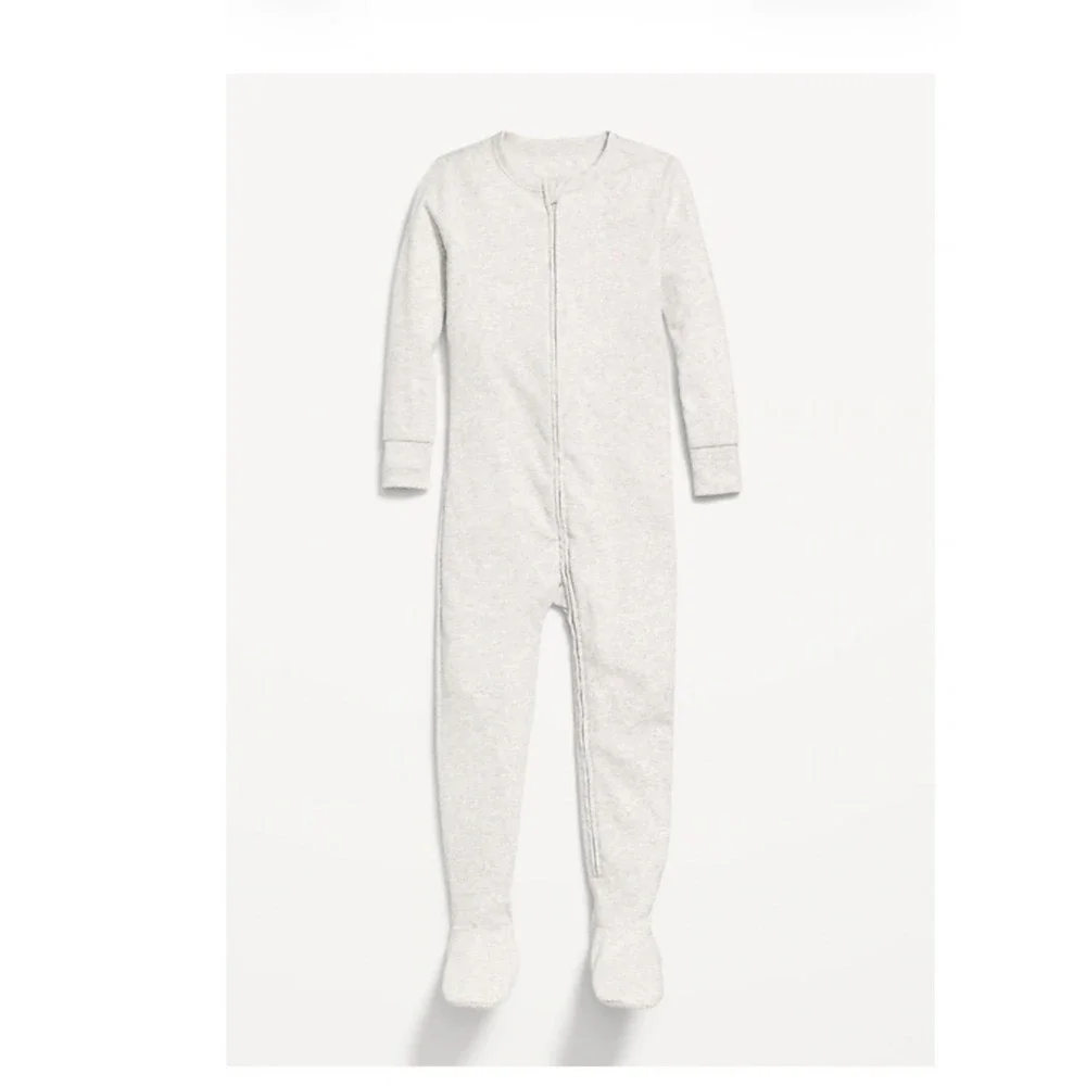 Old Navy Kids Gray Ribbed Footed One Piece Pajamas Sleeper 6T NWT