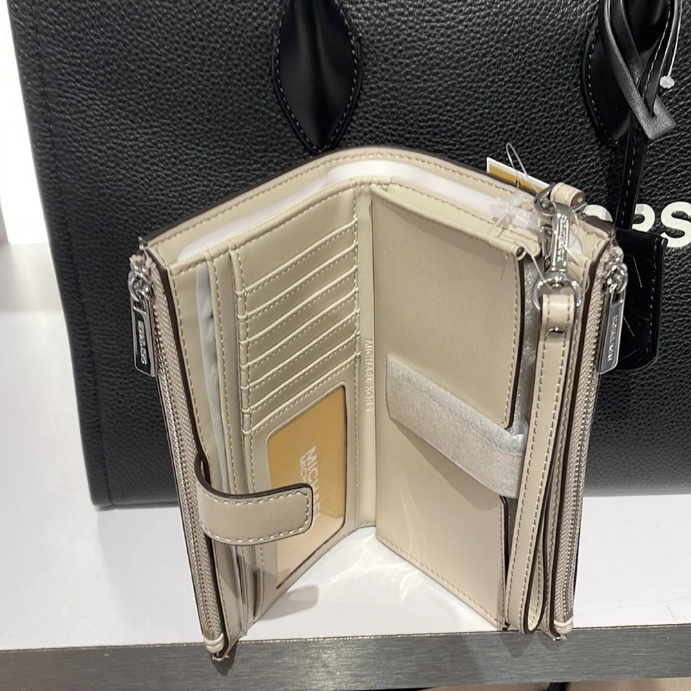 MICHAEL KORS LARGE DOUBLE ZIP WRISTLET wallet, clutch,