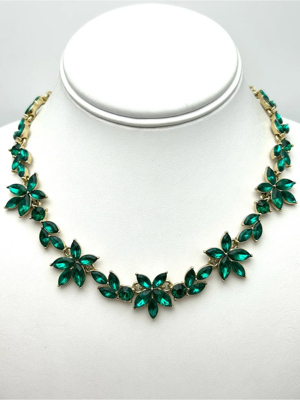 J. Crew Green Jeweled Necklace