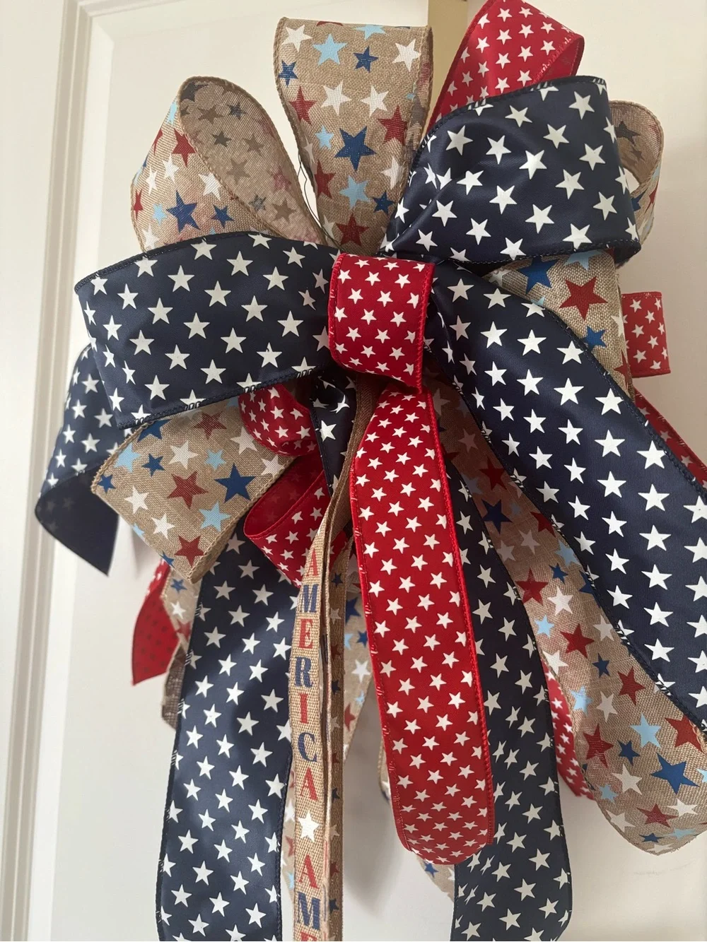God Bless America Commemorative Bow 250th Patriotic Stars XL Custom Final Sale