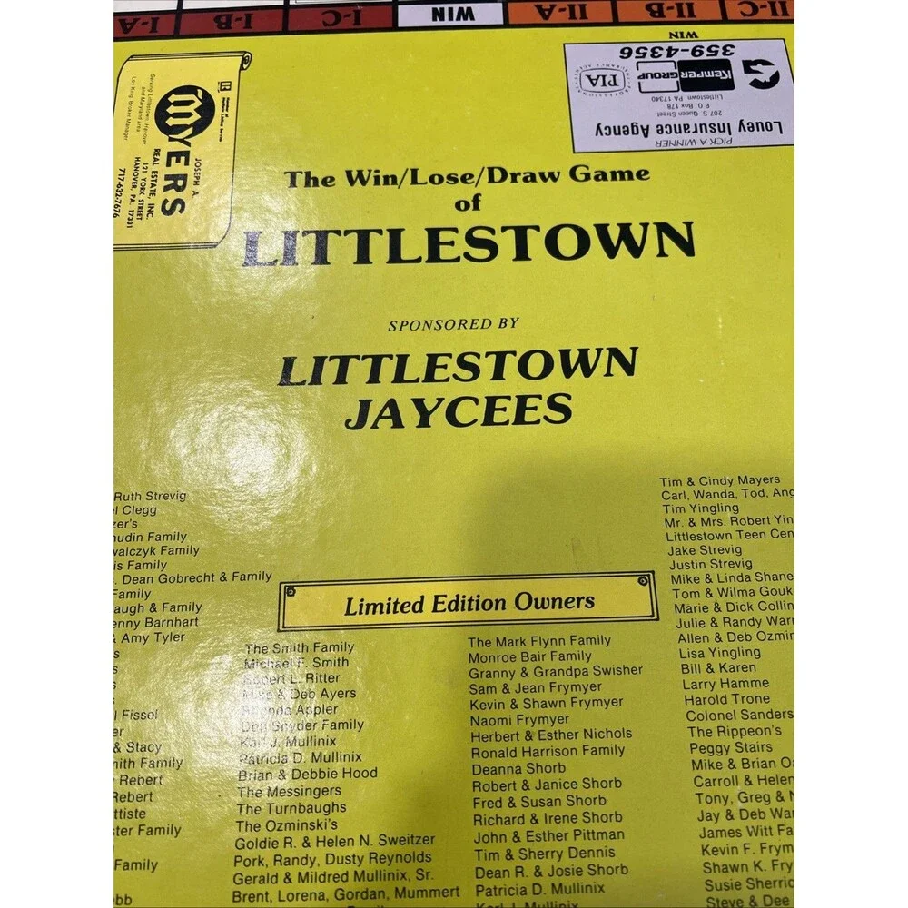 The Win/Lose/Draw Game of Littlestown | Pennsylvania | Board Game