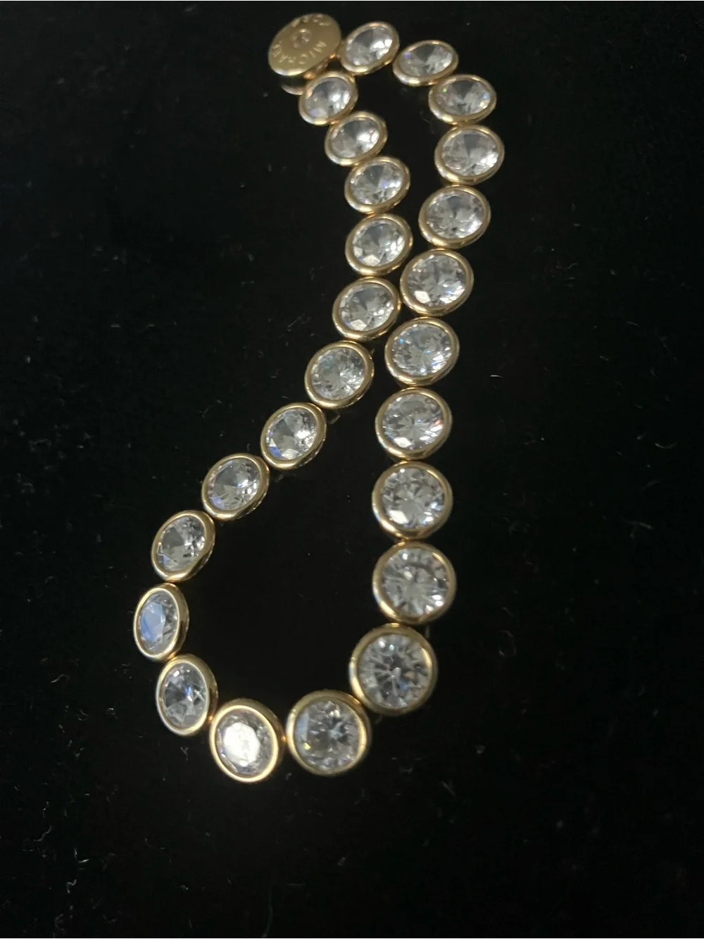 Michael Kors Gold-Tone Park Avenue Clear Crystal Bezel Bracelet