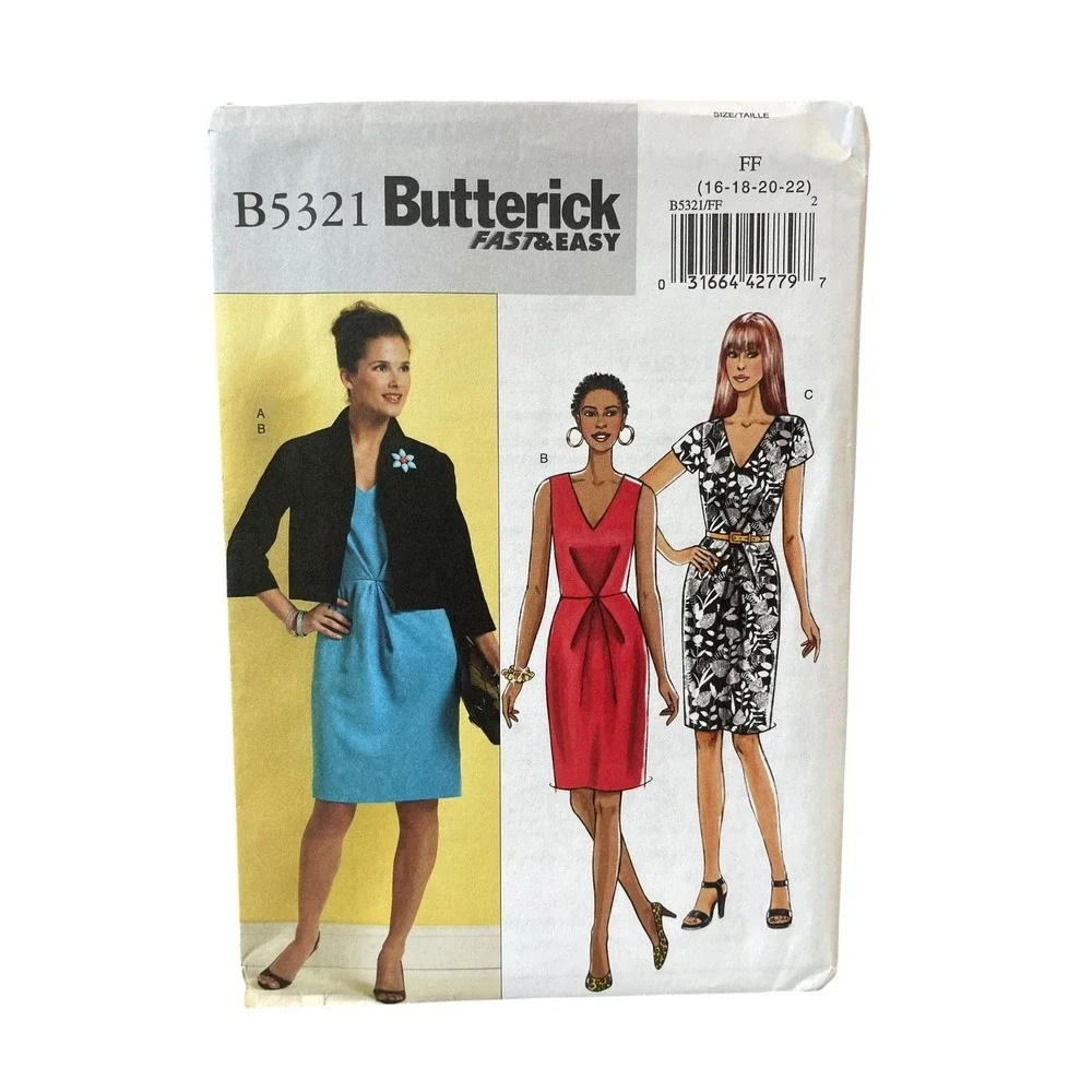 Butterick B5321 Dress Jacket Sz (16-18-20-22) Fast Easy Sewing Pattern