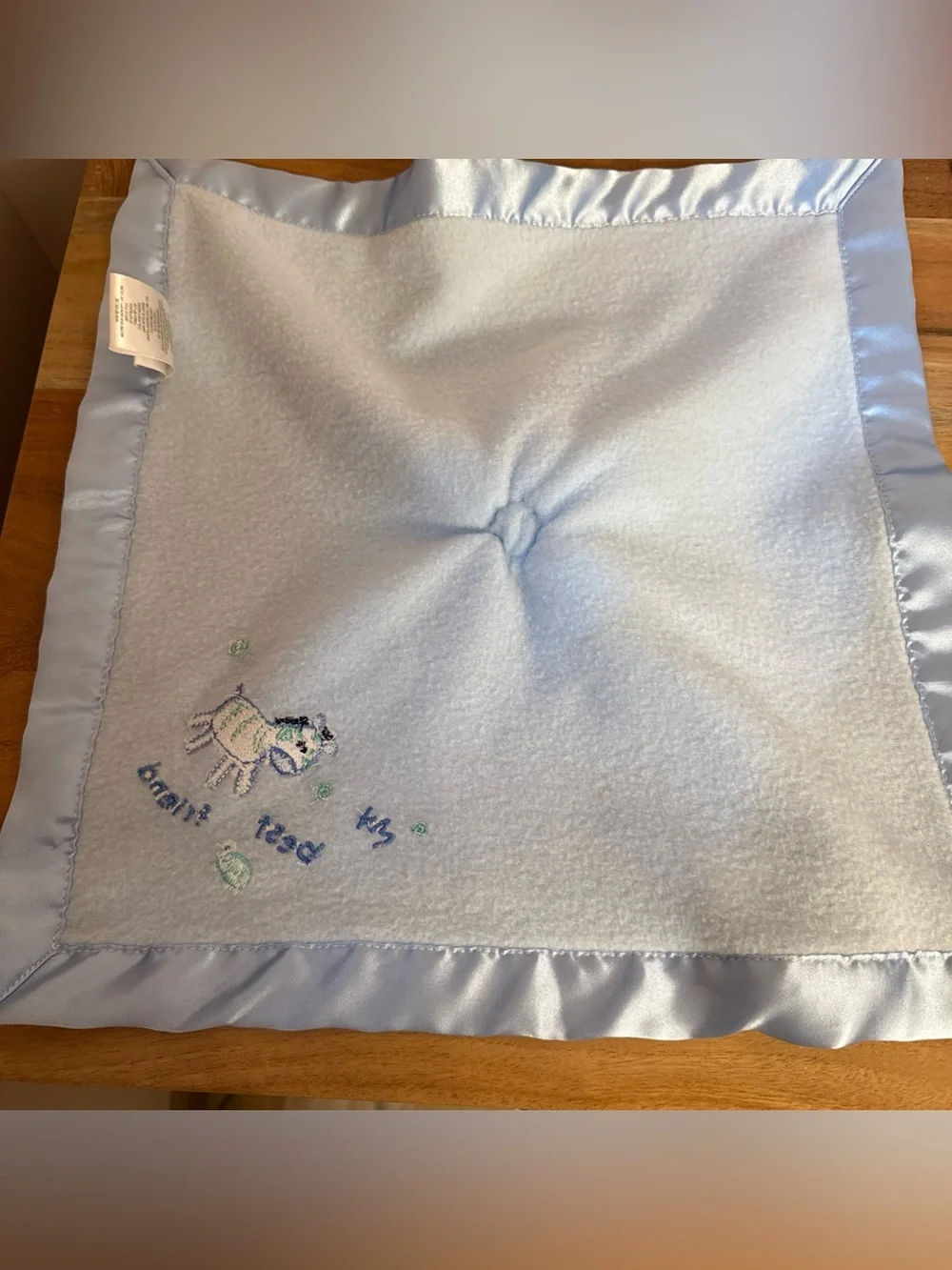 Carters Blue Zebra Lovey Giraffe Child of Mine Blanket Rattle Satin BEST FRIEND