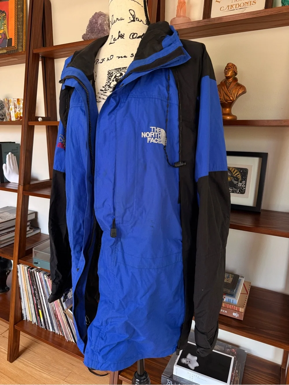 The North Face Royal Blue and Black Summit Series Hooded Shell Jacket