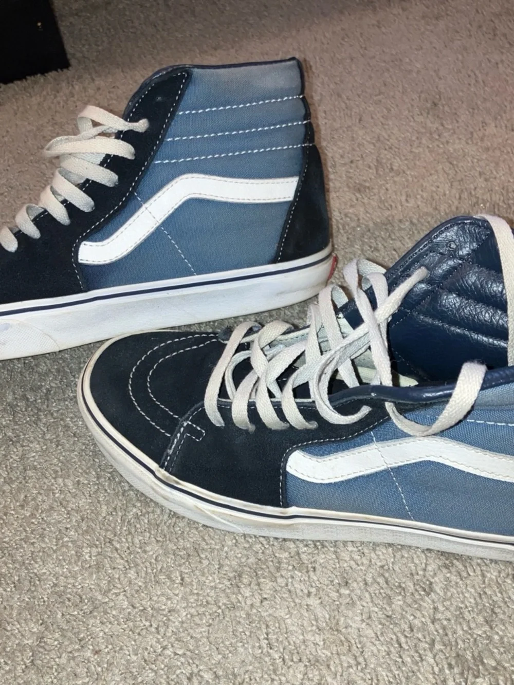 Vans Sk8-Hi Navy and White High-Top Sneakers