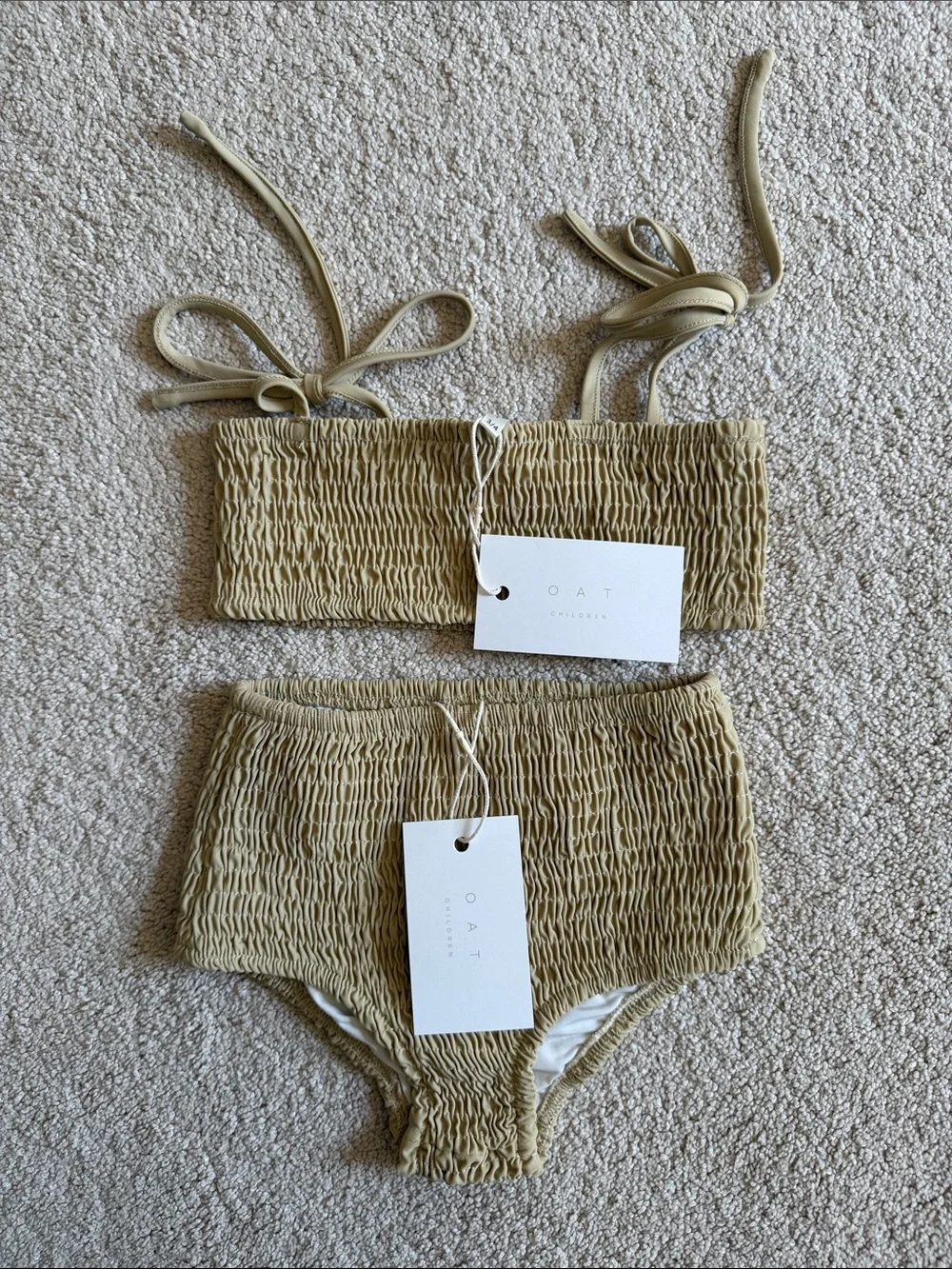 NWT Smocked High-Waist Bikini Set