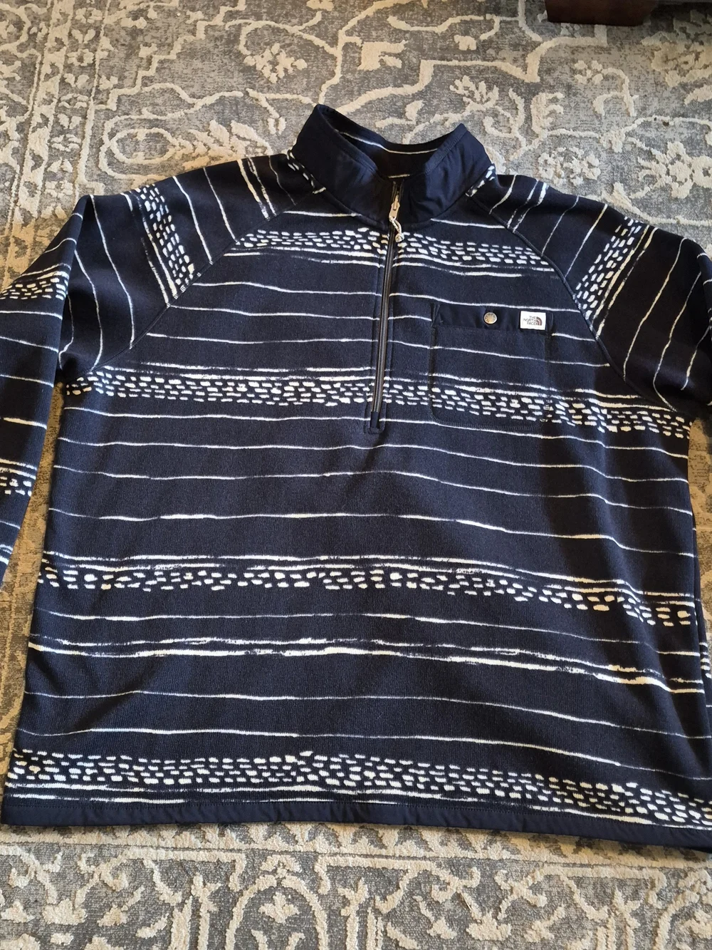 The North Face Men’s Black/White  Quarter-Zip Pullover Sweater Size 3XL
