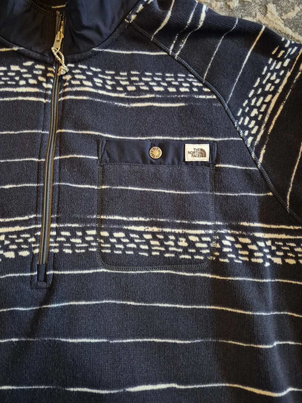 The North Face Men’s Black/White  Quarter-Zip Pullover Sweater Size 3XL