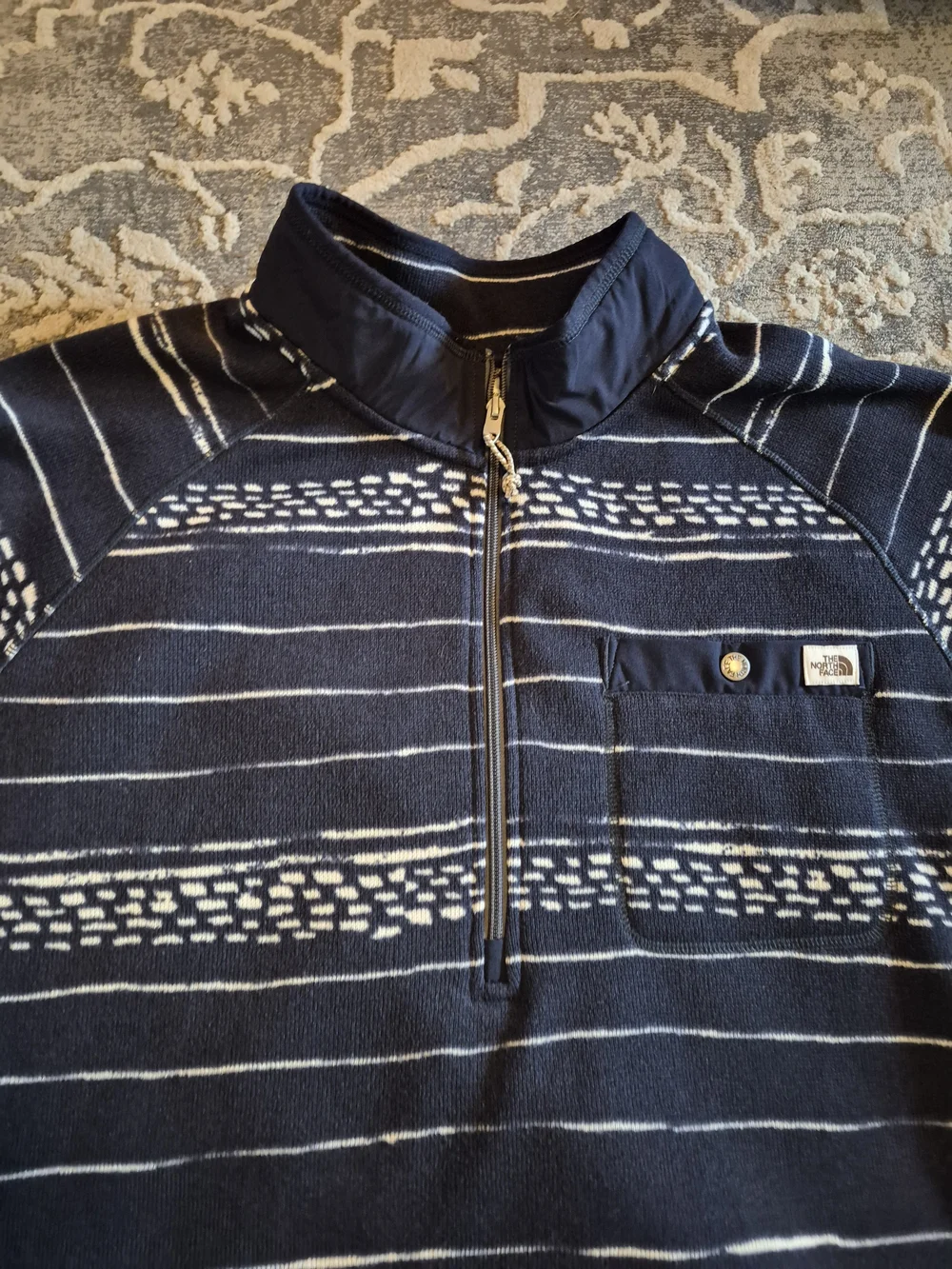 The North Face Men’s Black/White  Quarter-Zip Pullover Sweater Size 3XL