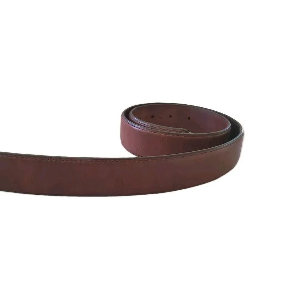 Johnston & Murphy Vintage Leather Belt Men's 44 Brown Silver Buckle Classic