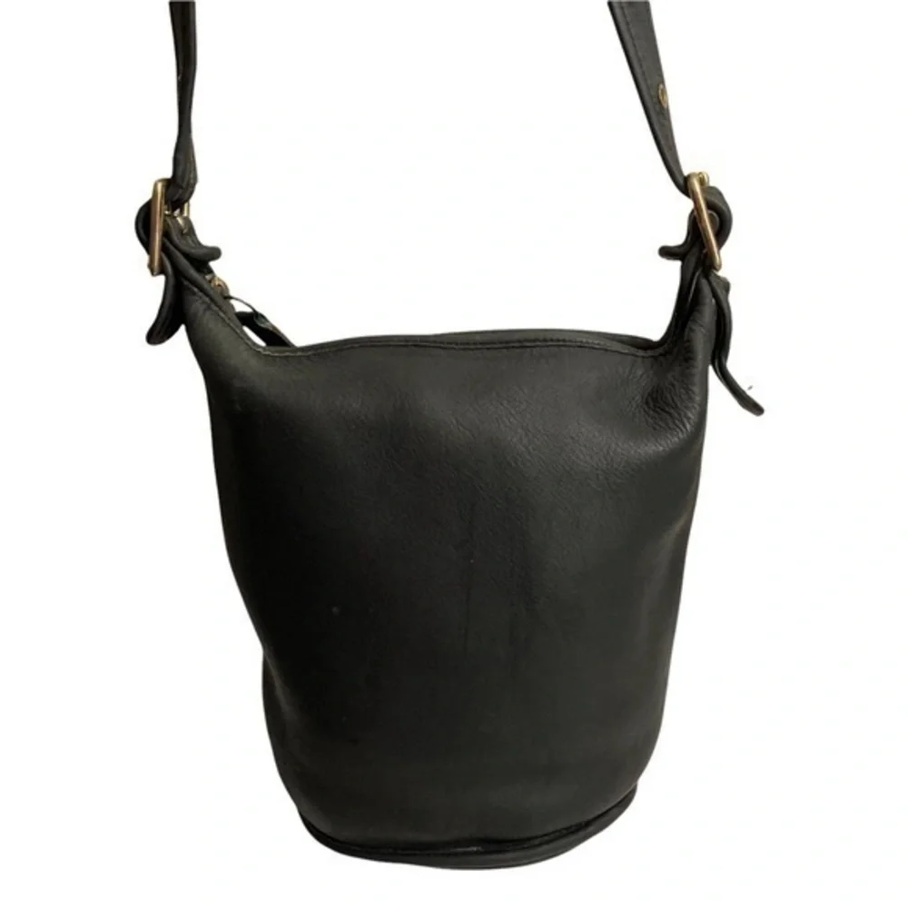 Coach Bucket Duffle Helen Legacy Feed Vintage 9953 Black Leather Bag