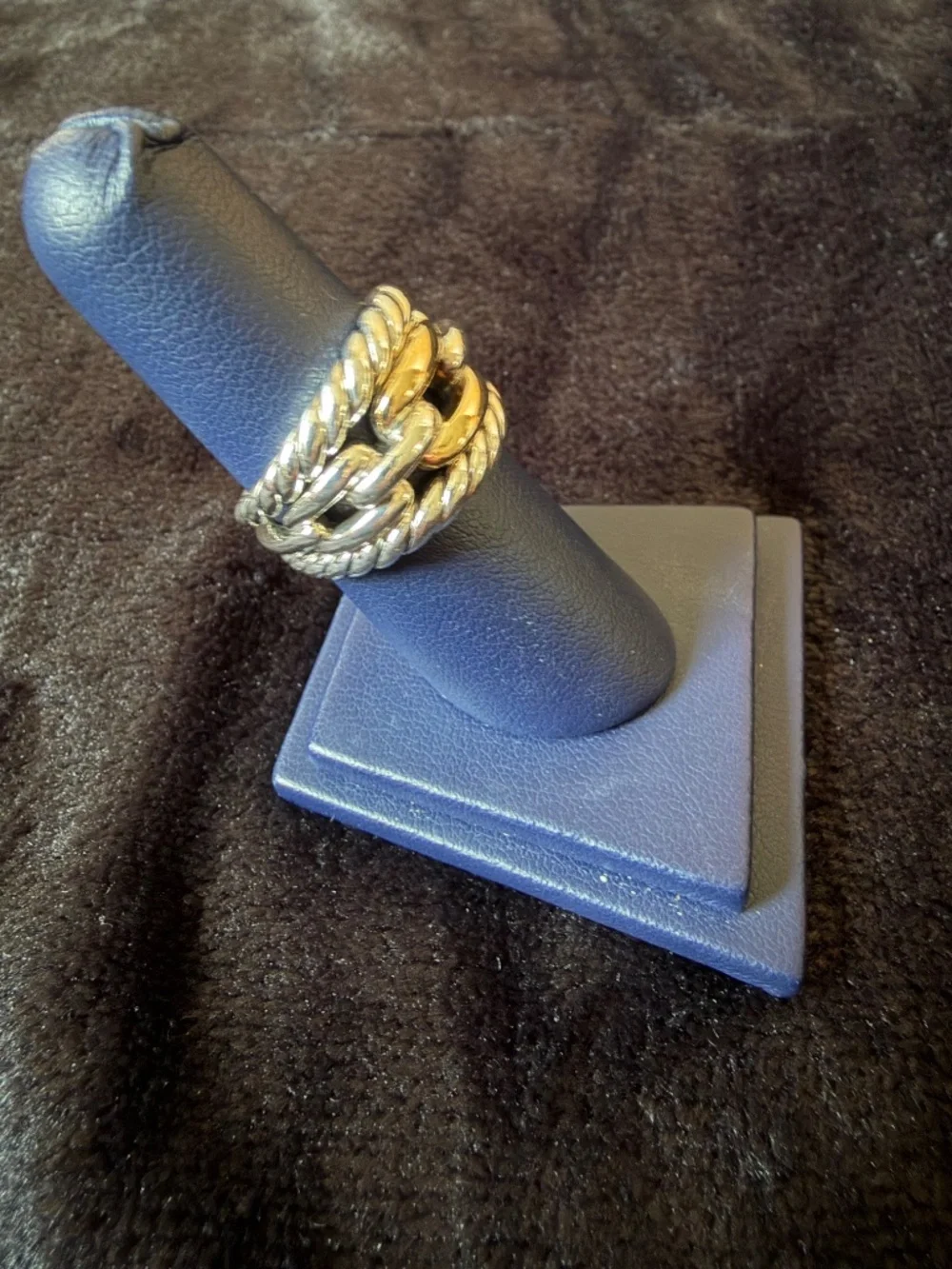 DAVID YURMAN Band Ring Silver and Yellow Gold