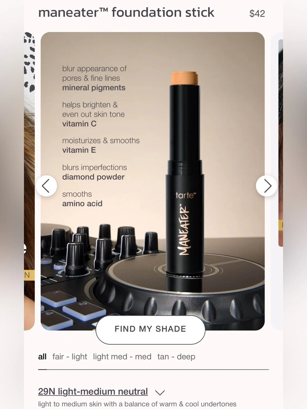 Tarte Maneater Foundation Stick 4 for $40