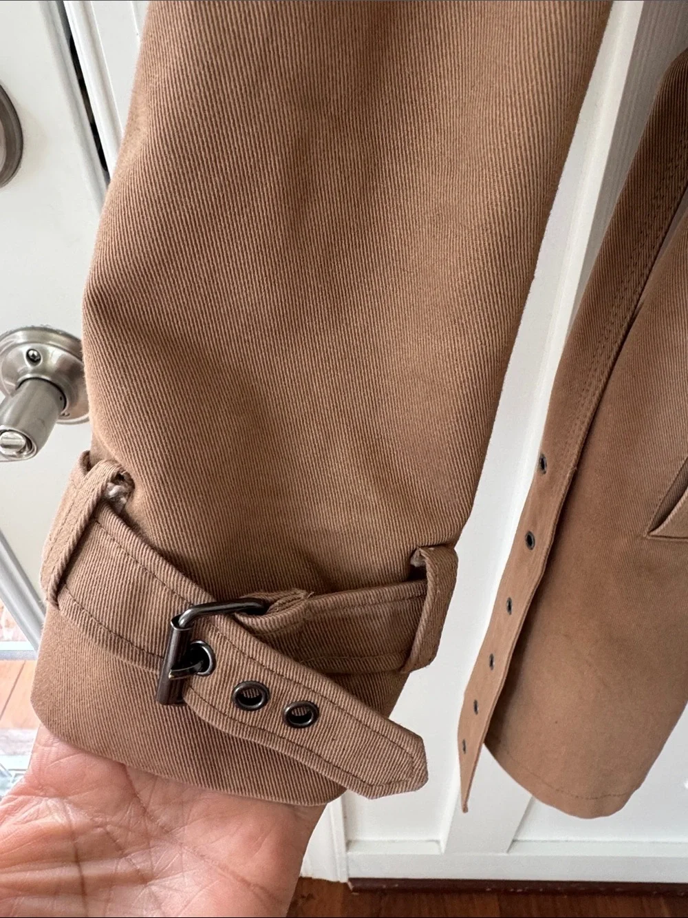 The Kooples Khaki Trench Bucked Trench Coat Size 48