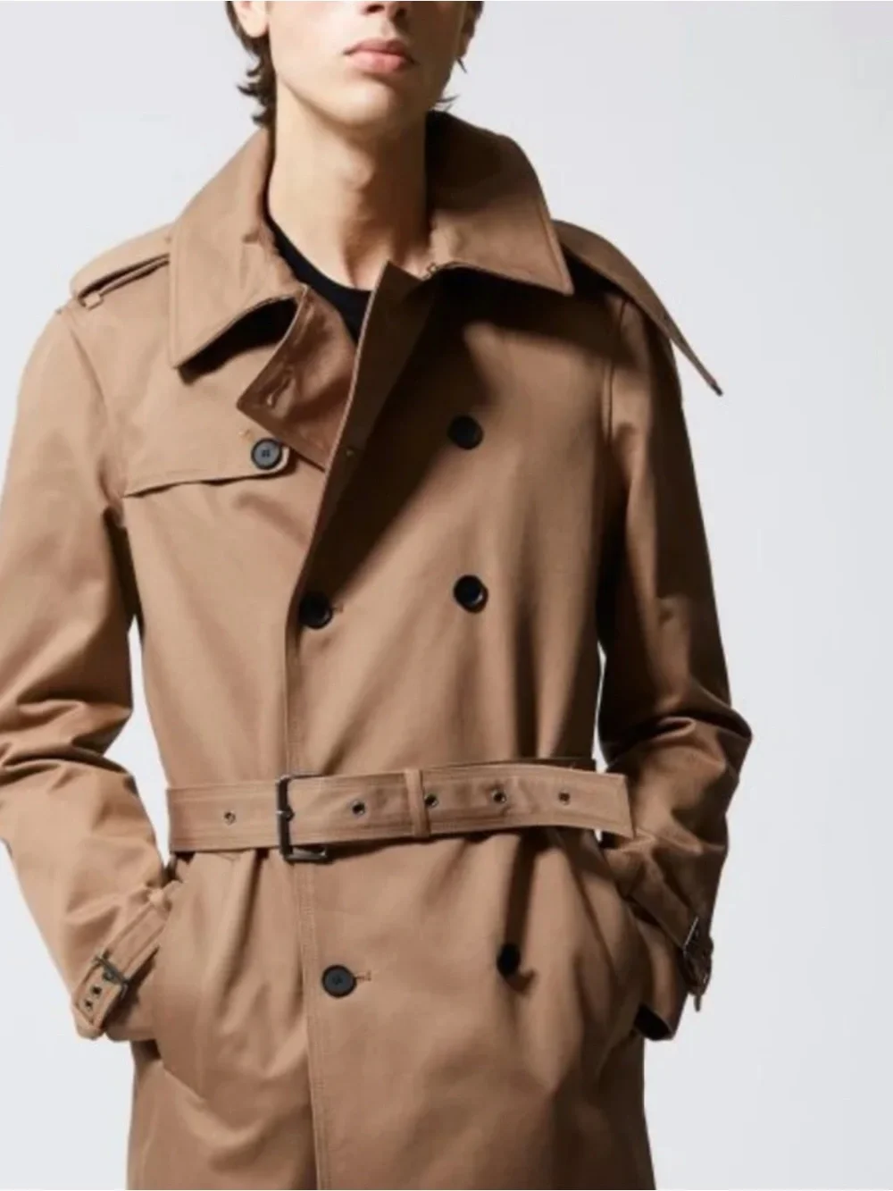 The Kooples Khaki Trench Bucked Trench Coat Size 48