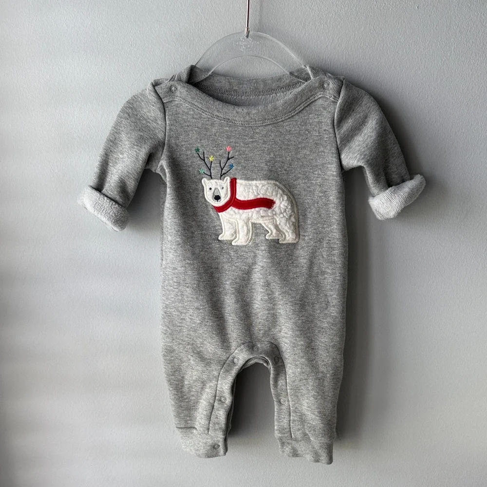 Baby Gap 0-3 Month‎ Polar Bear Fleece Lined Jumpsuit