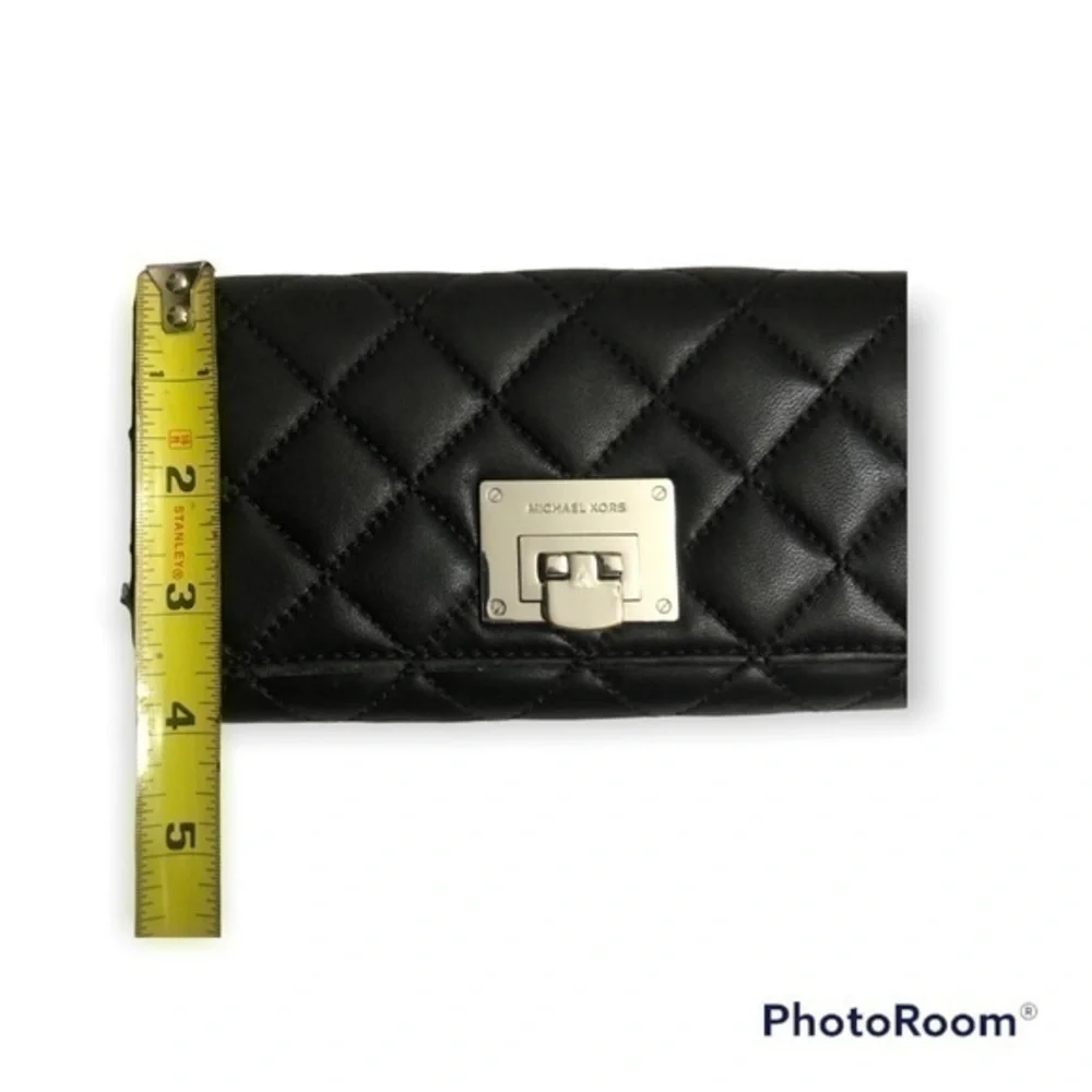 Michael kors black quilted wallet