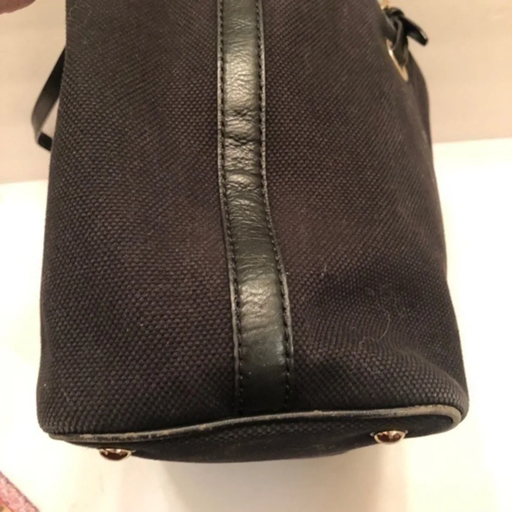 Michael kors black canvas tote bag