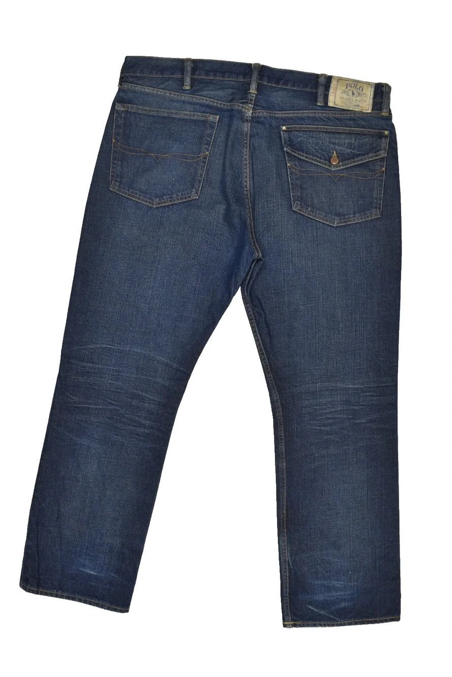 Polo Ralph Lauren York Driggs Men's Jeans 40x30 Dark Wash Blue Denim Made in Mex