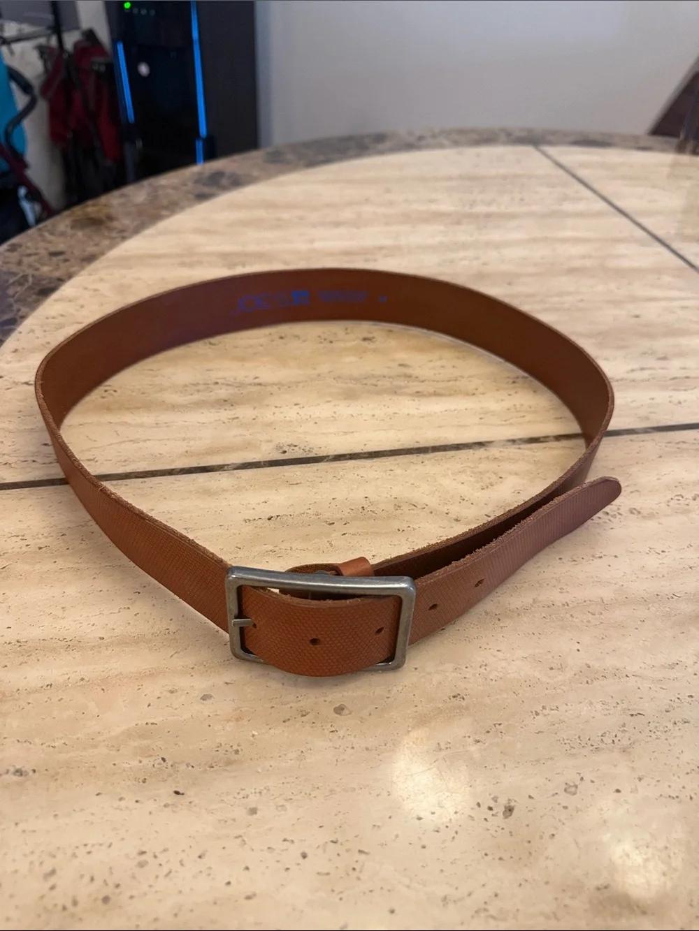 Joe's Jeans Tan Leather Belt with Silver Buckle
