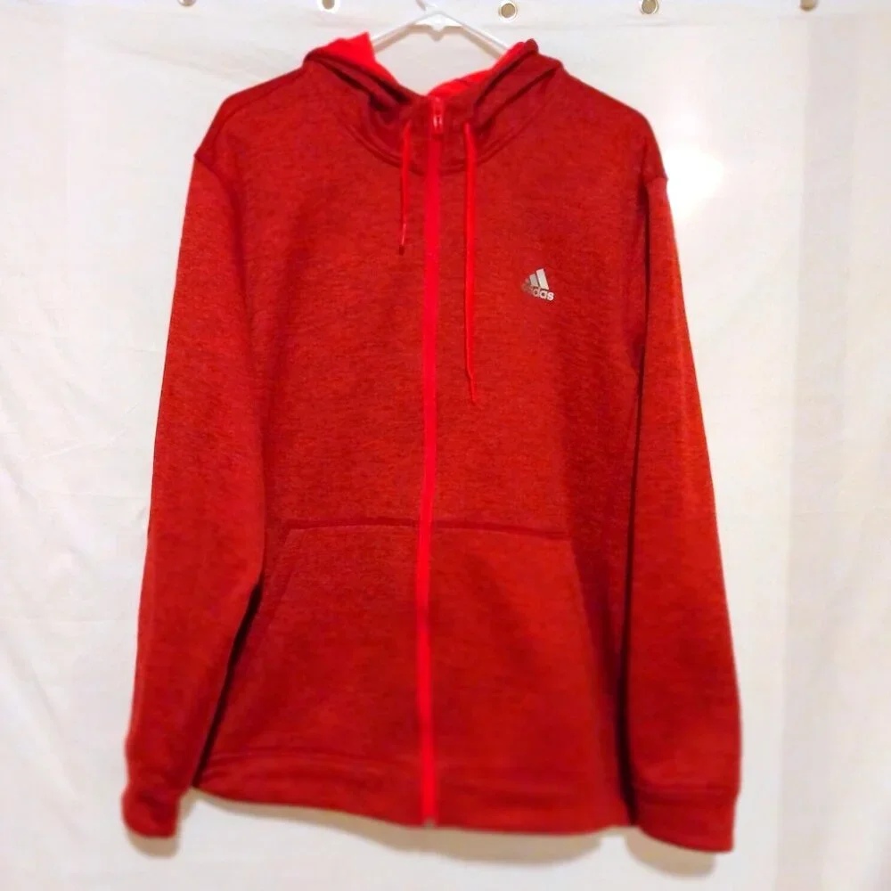 Adidas Red Climawarm Full Zip Hoodie Jacket XL Athleisure Streetwear Sportcore
