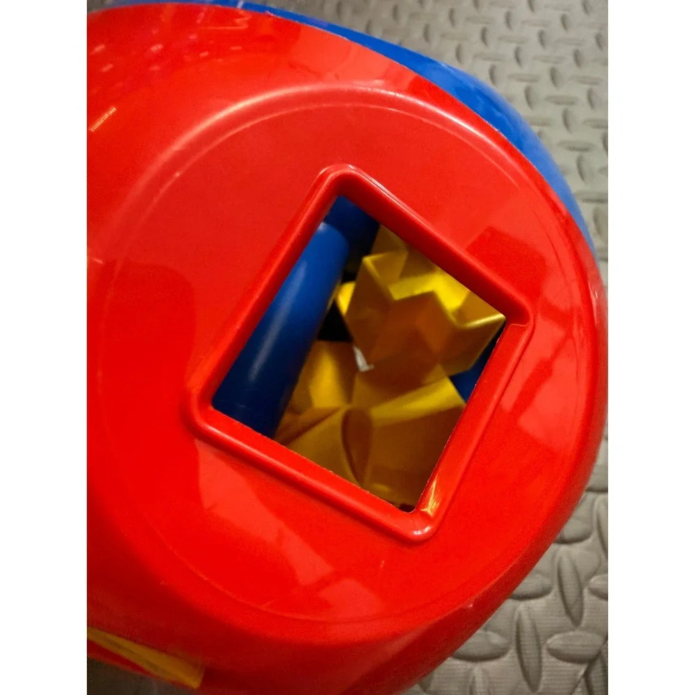 Tupperware Shape-O Toy Red Blue Yellow Sorting Ball Vintage STEM Counting Retro