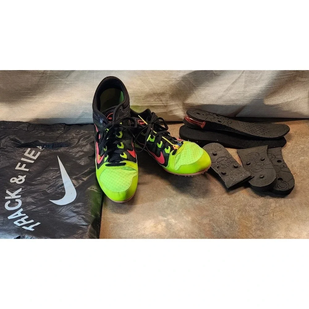 Nike Zoom Rival MD Mens Size 11 Track Field Racing Green Volt + Inserts