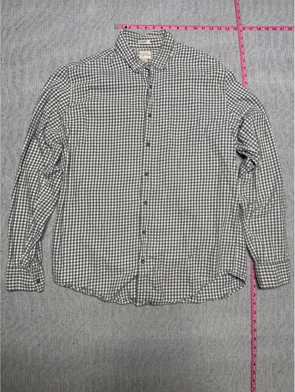 J.Crew Classic Brushed Twill Button-Up Shirt XLT Gray XL