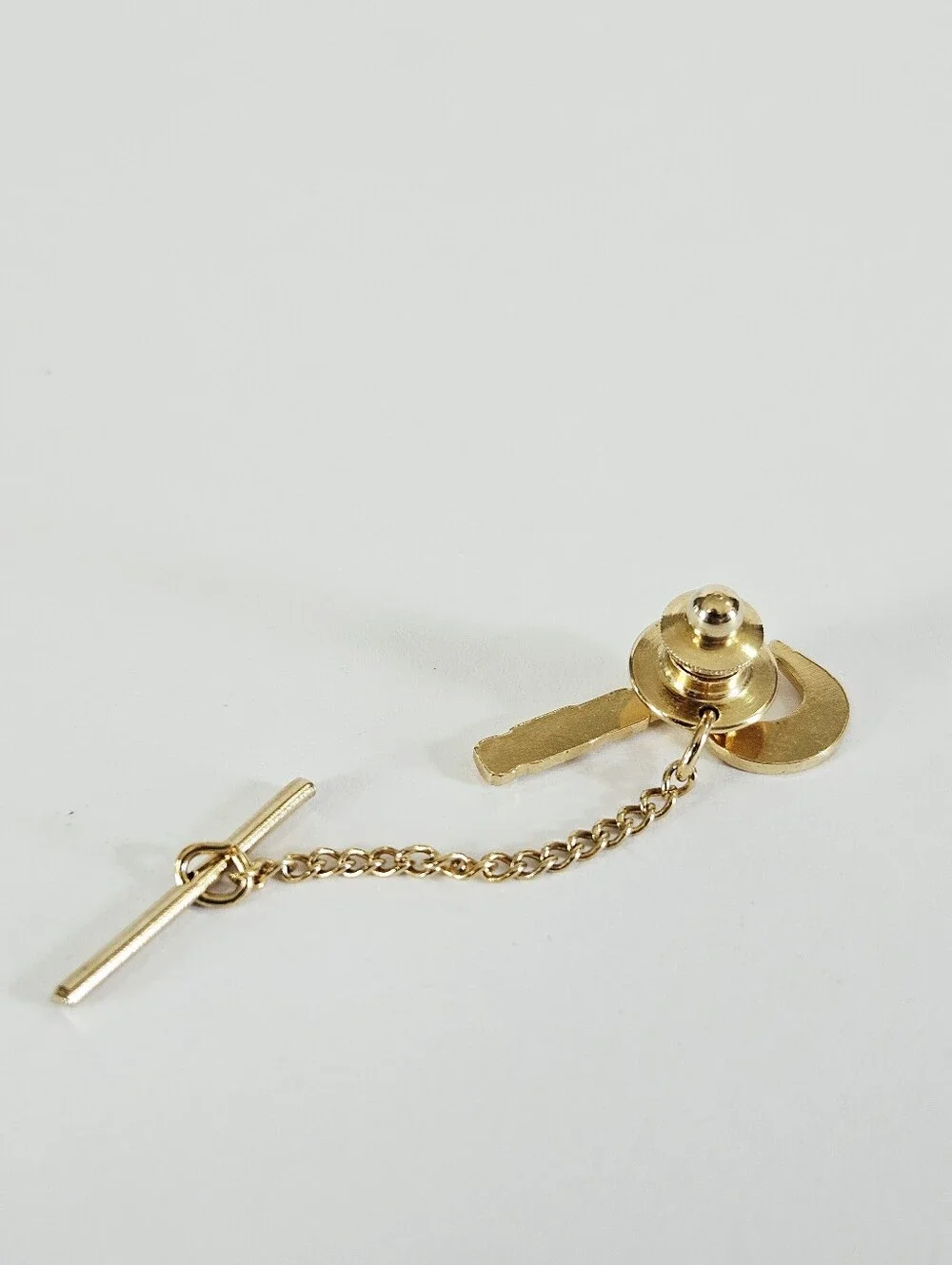 Vintage Brown & Sharpe Engineer Tools Gold Tone Micrometer Tie Lapel Pin Brooch