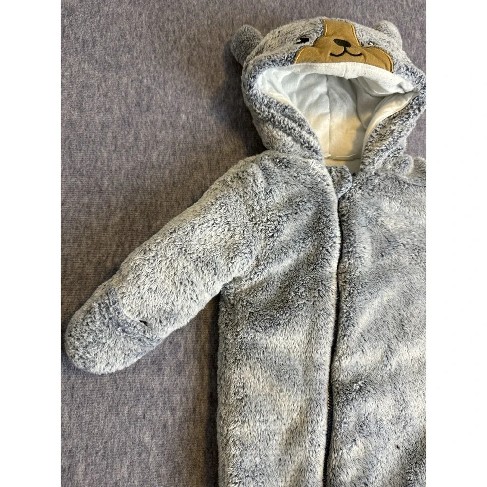 3-6M Unisex‎ Koala Baby 1-Piece Plush Hooded Pram Suit Fleece Jumper Blue