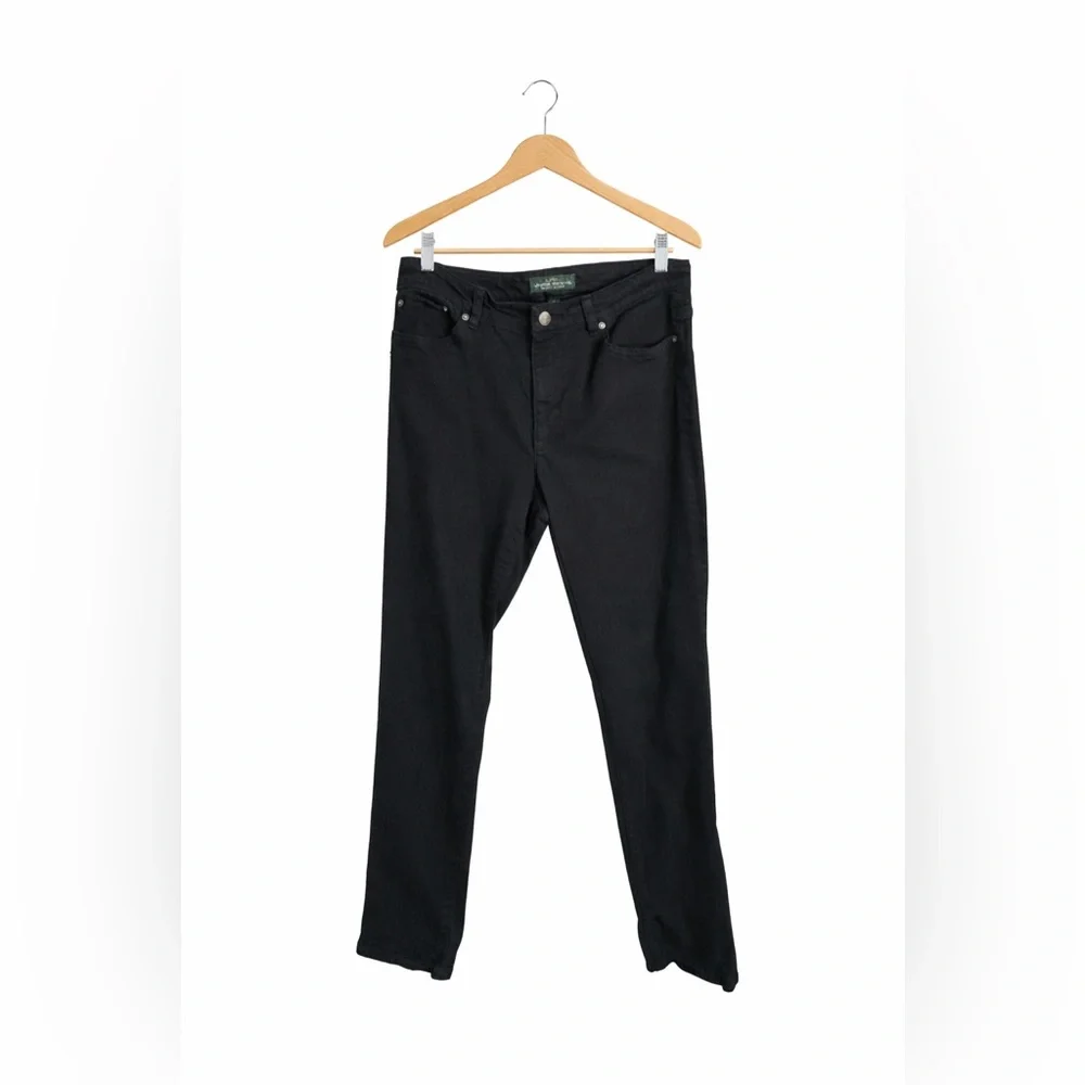 Lauren Ralph Lauren Black Straight Leg Jeans Size 12 Classic Stretch Denim Chic
