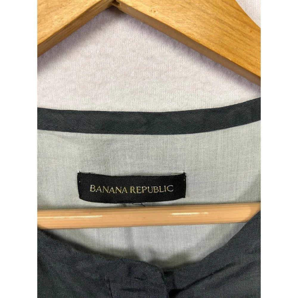 Minimalist Banana Republic Womens 10 Petite Dark Gray Ramie Utility Romper